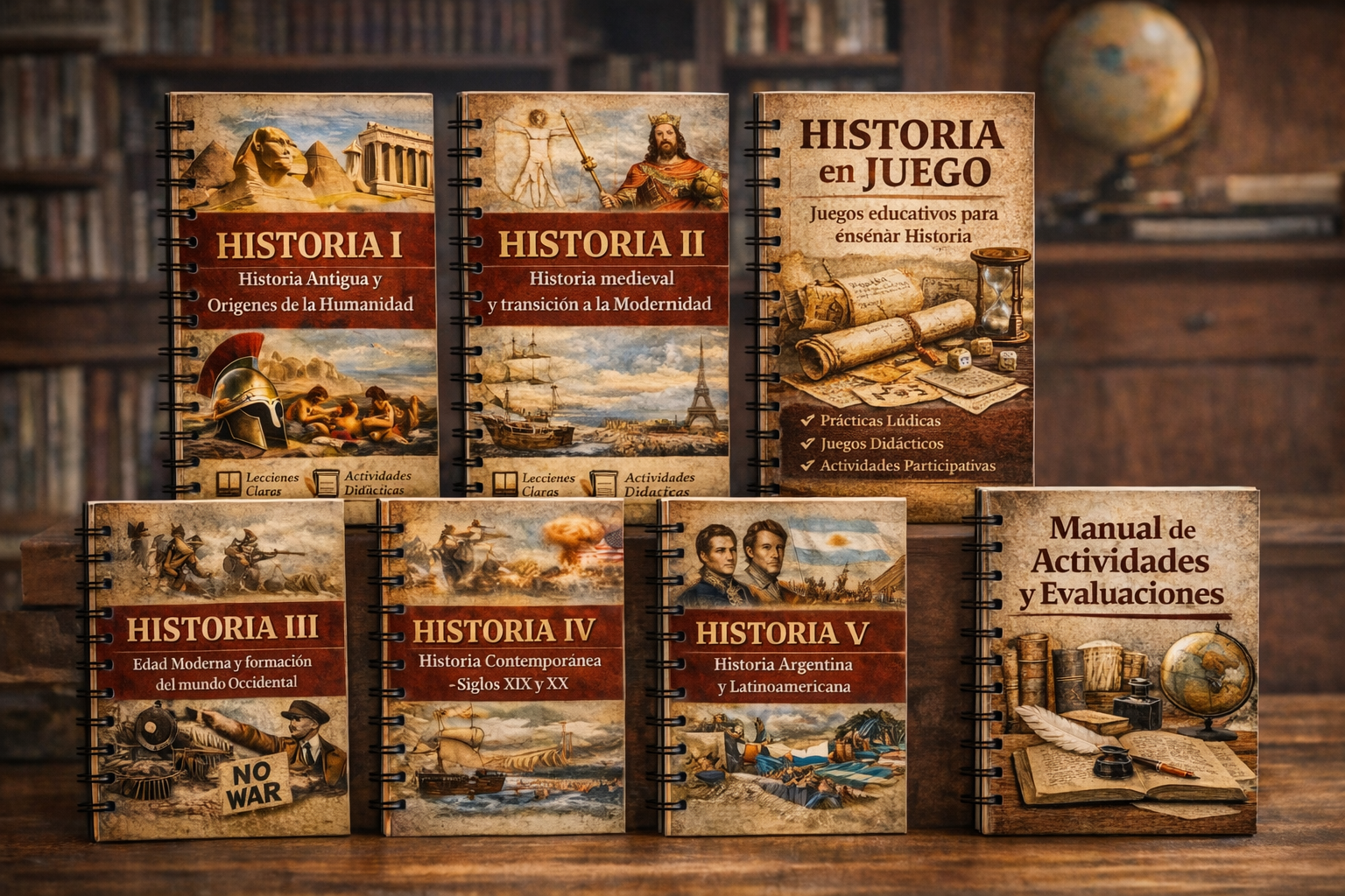 COMBO 3 HISTORIA 1 A 5 + ACTIVIDADES Y EVALUACIONES 1 A 5 + HISTORIA EN JUEGOS